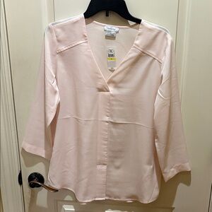 Van Heusen Soft Pink V-Neck Blouse
